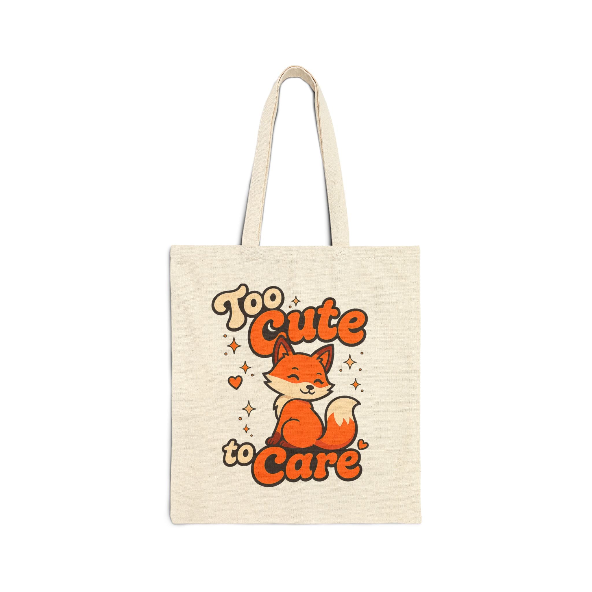 Too Cute To Care/Cotton Canvas Tote Bag