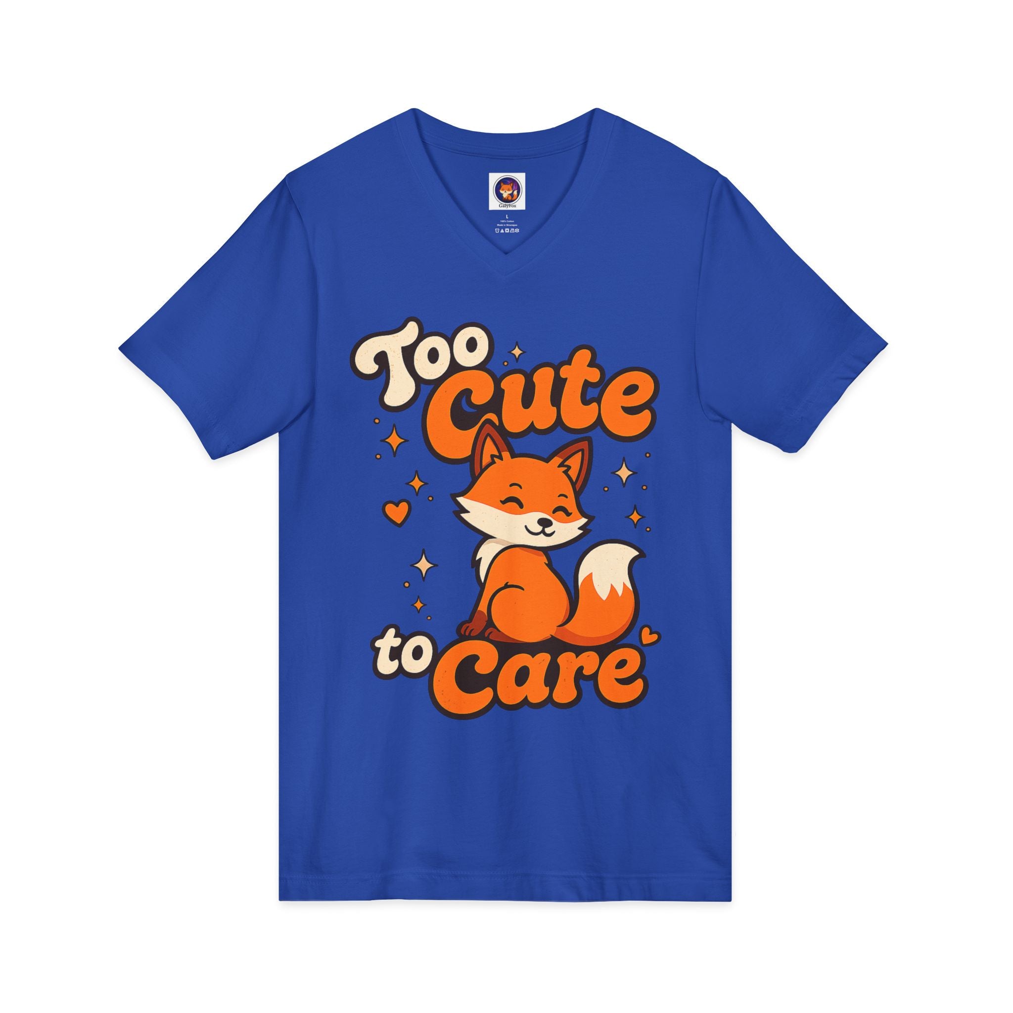 Too Cute To Care/Jersey Short Sleeve V-Neck Tee