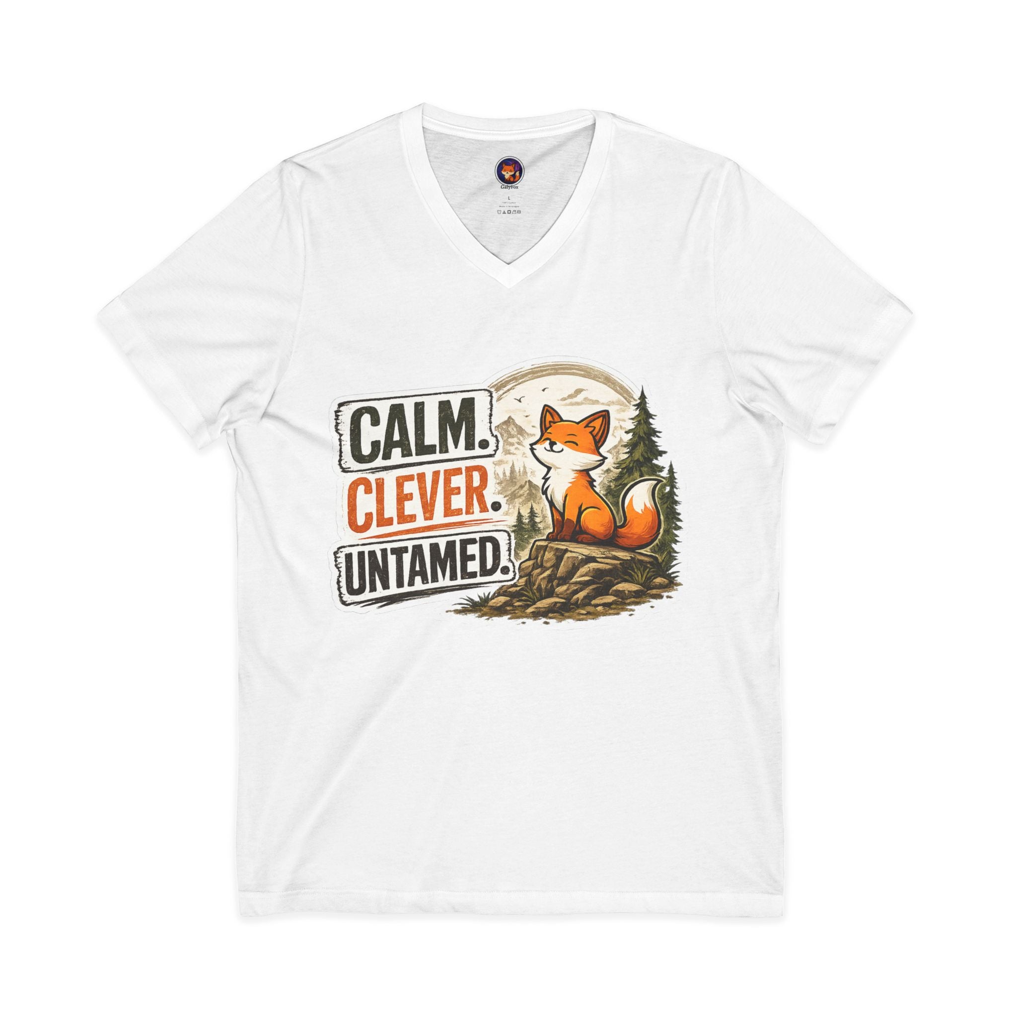 Calm Clever Untamed/Jersey Short Sleeve V-Neck Tee