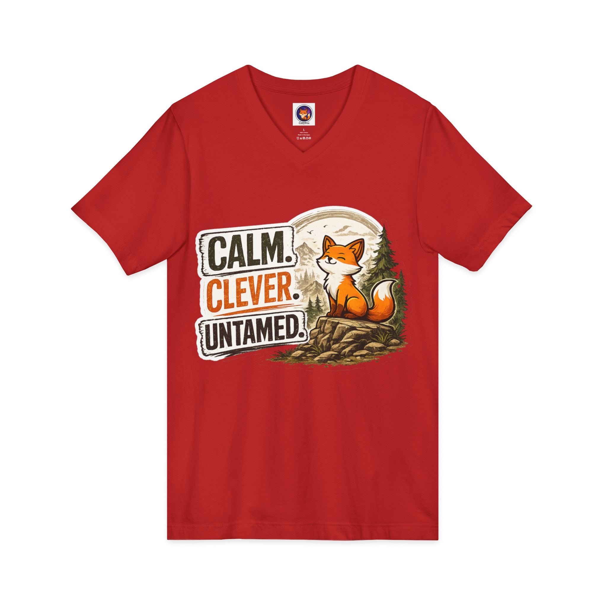 Calm Clever Untamed/Jersey Short Sleeve V-Neck Tee