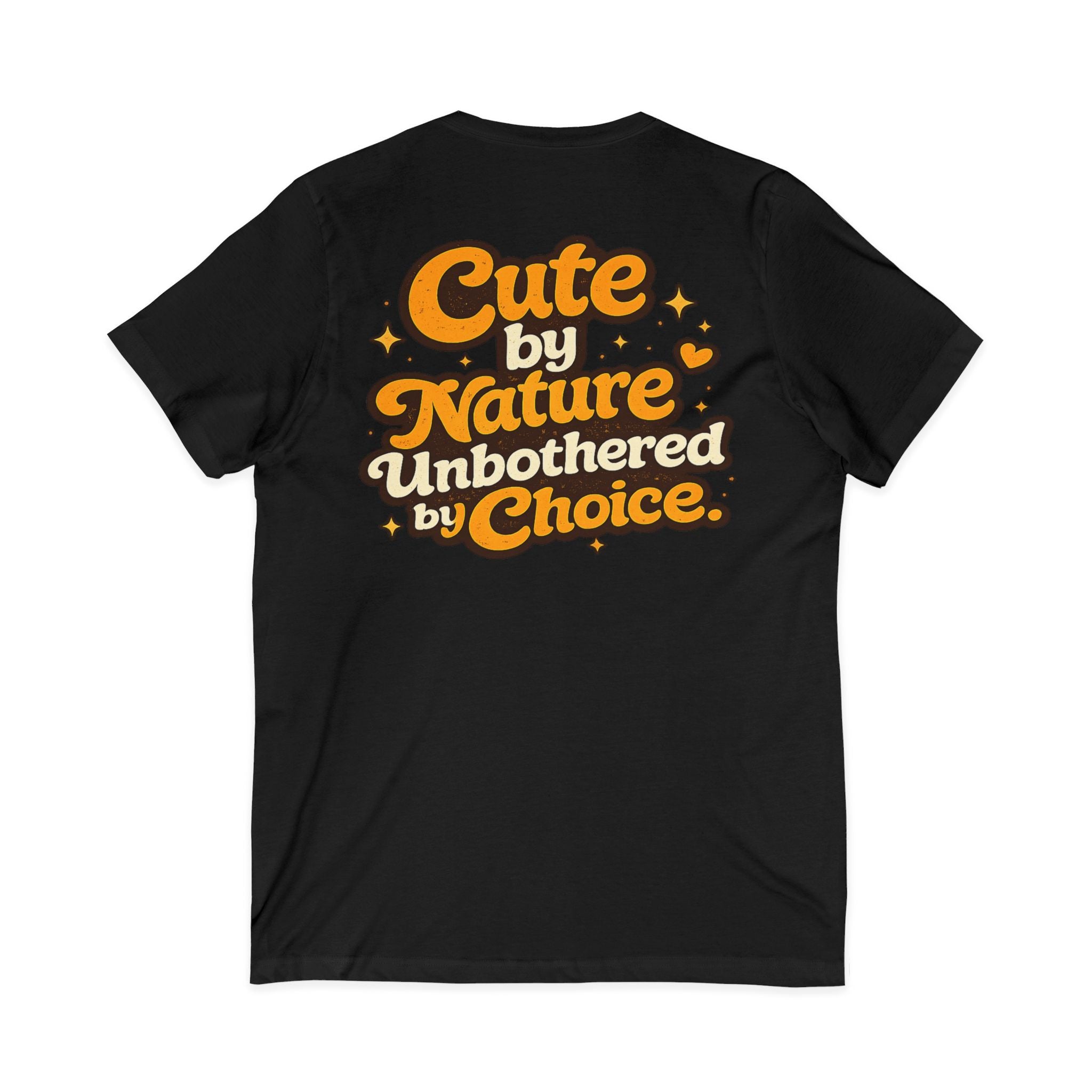 Too Cute To Care/Jersey Short Sleeve V-Neck Tee