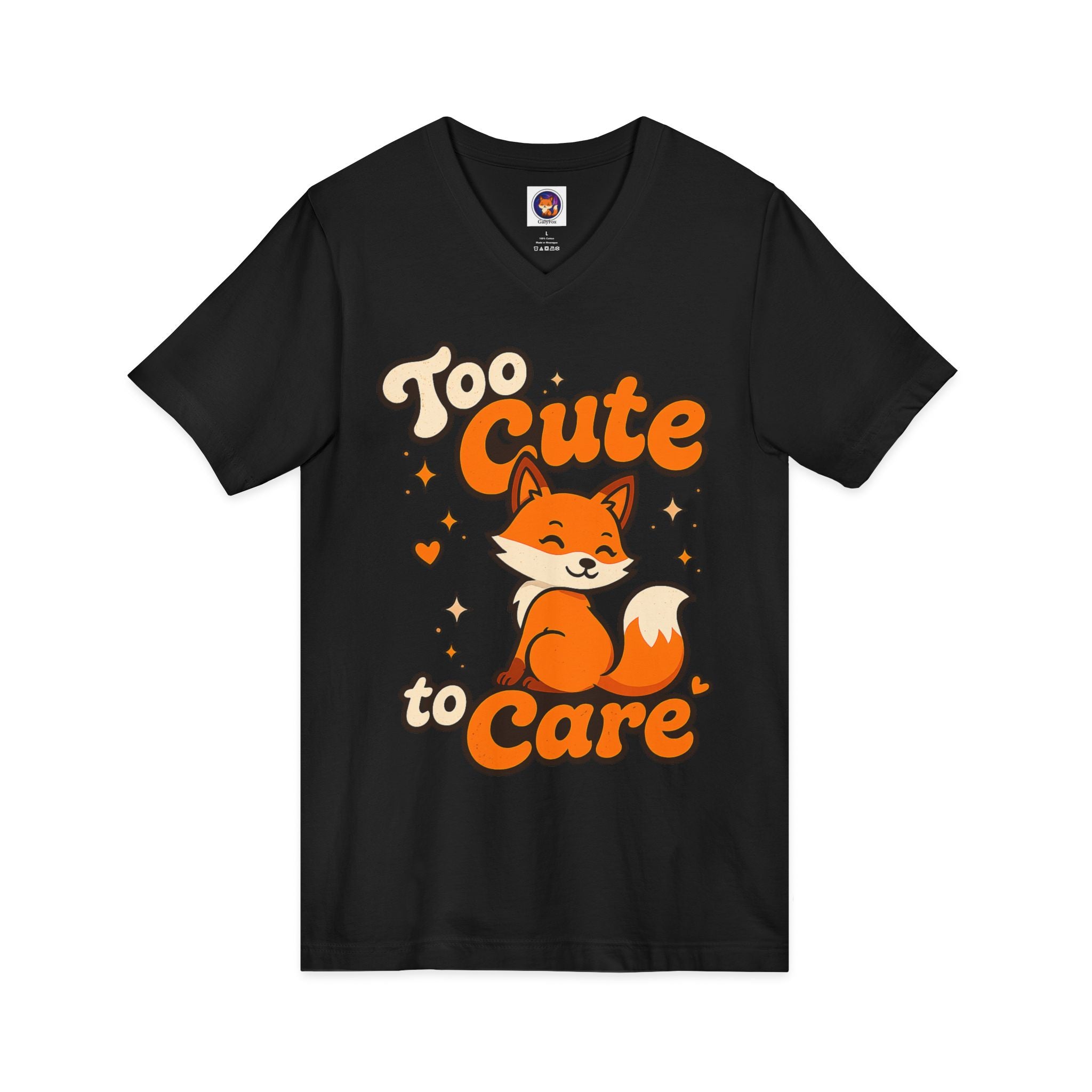 Too Cute To Care/Jersey Short Sleeve V-Neck Tee