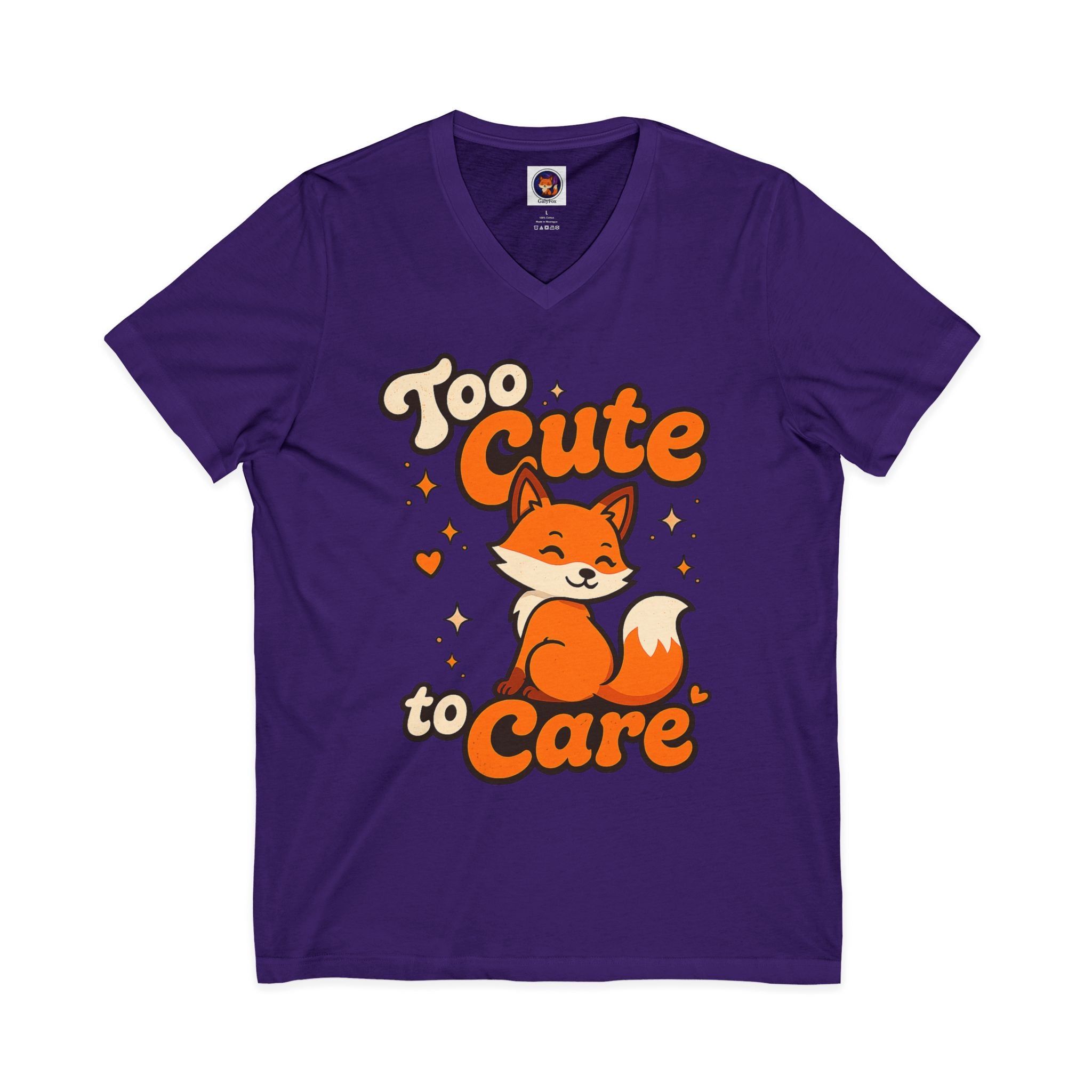 Too Cute To Care/Jersey Short Sleeve V-Neck Tee