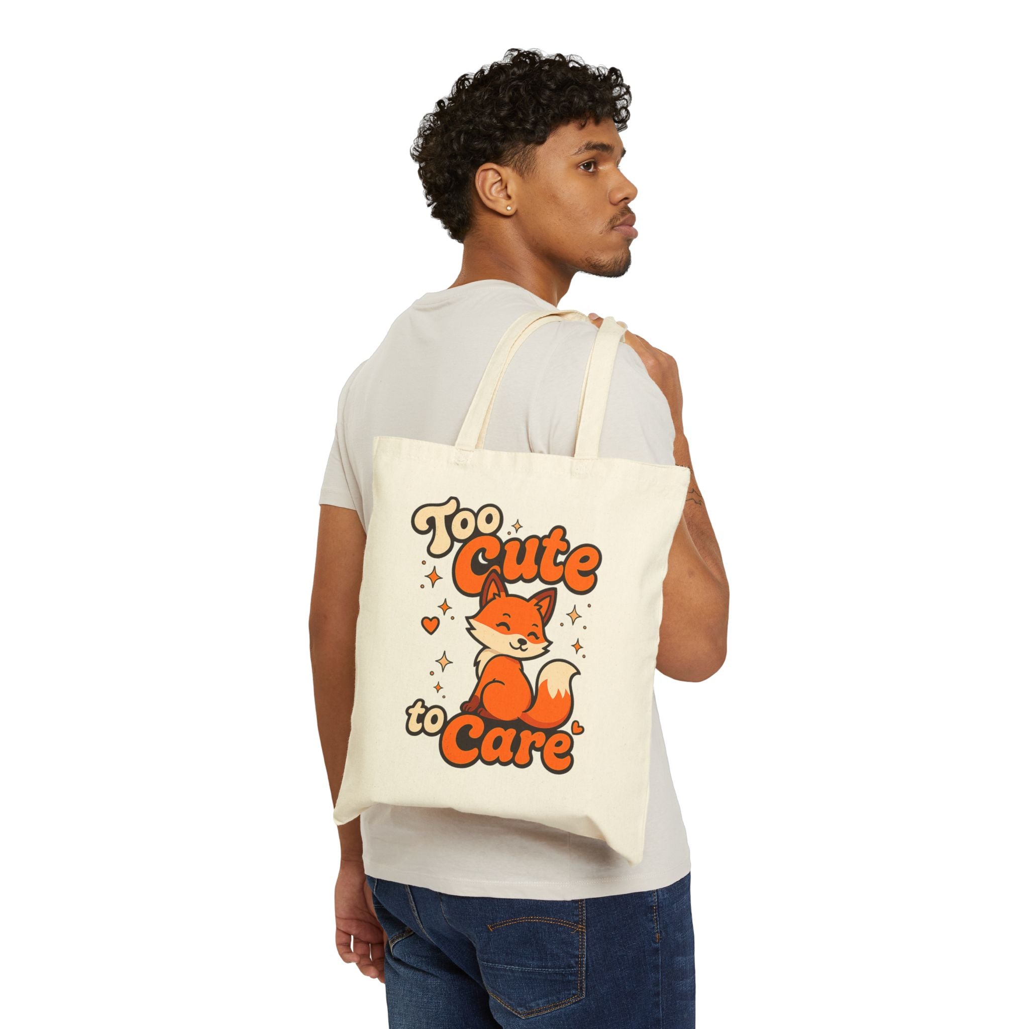 Too Cute To Care/Cotton Canvas Tote Bag