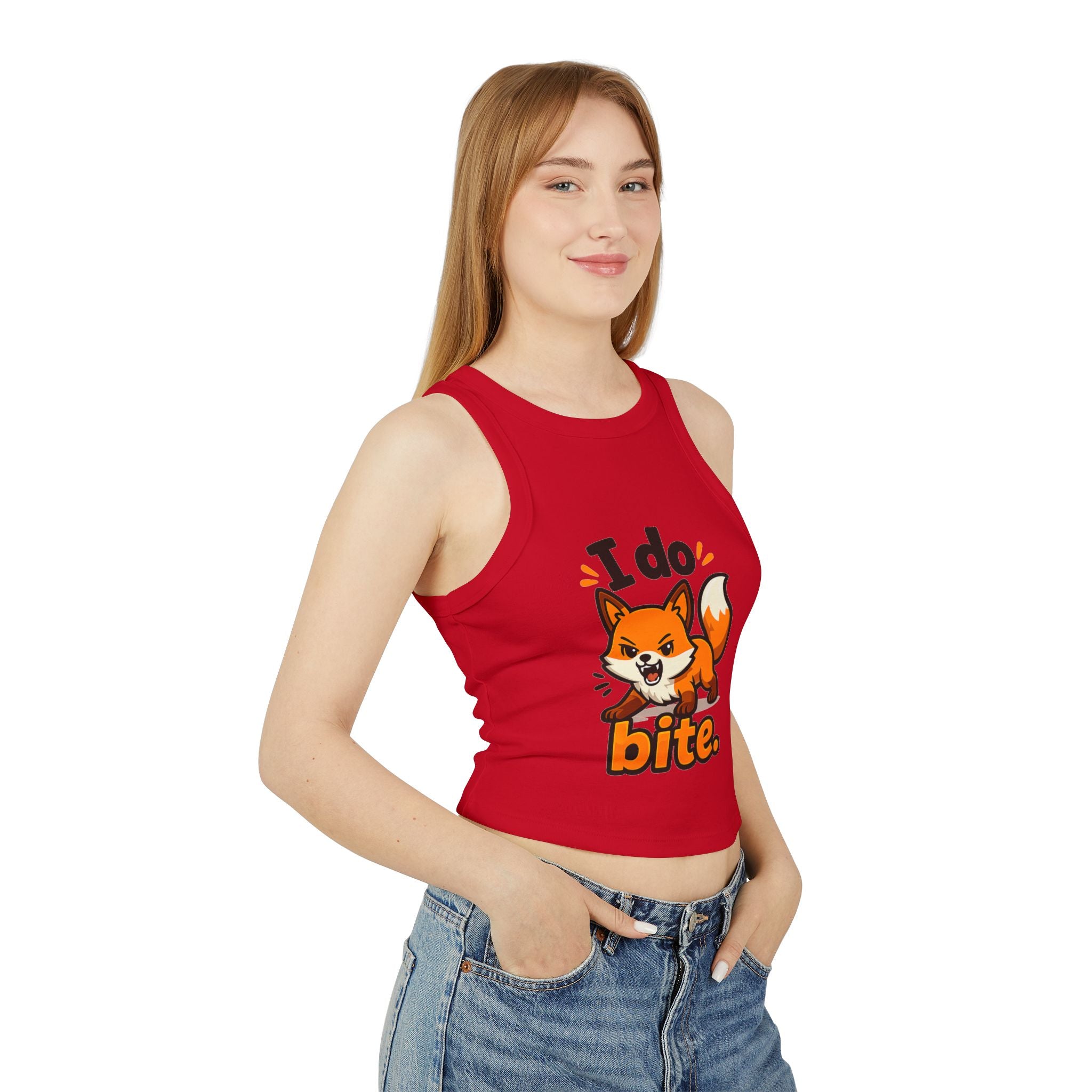 I Do Bite/Micro Rib Racer Tank Top