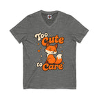 Too Cute To Care/Jersey Short Sleeve V-Neck Tee