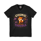 Cosmic Trouble/Jersey Short Sleeve V-Neck Tee