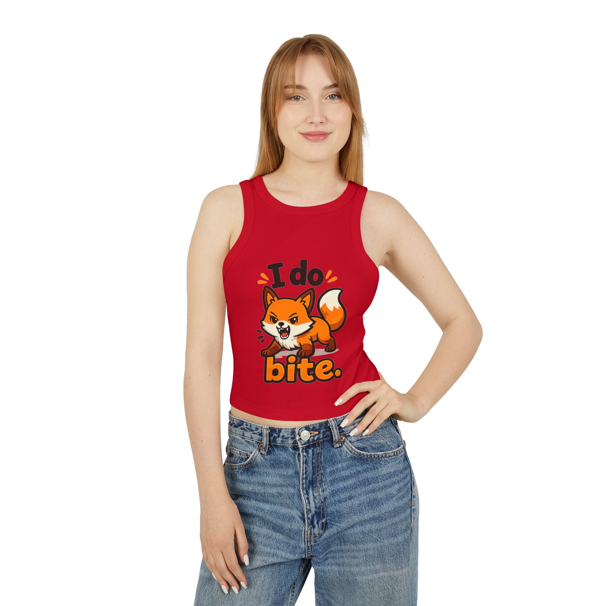 I Do Bite/Micro Rib Racer Tank Top