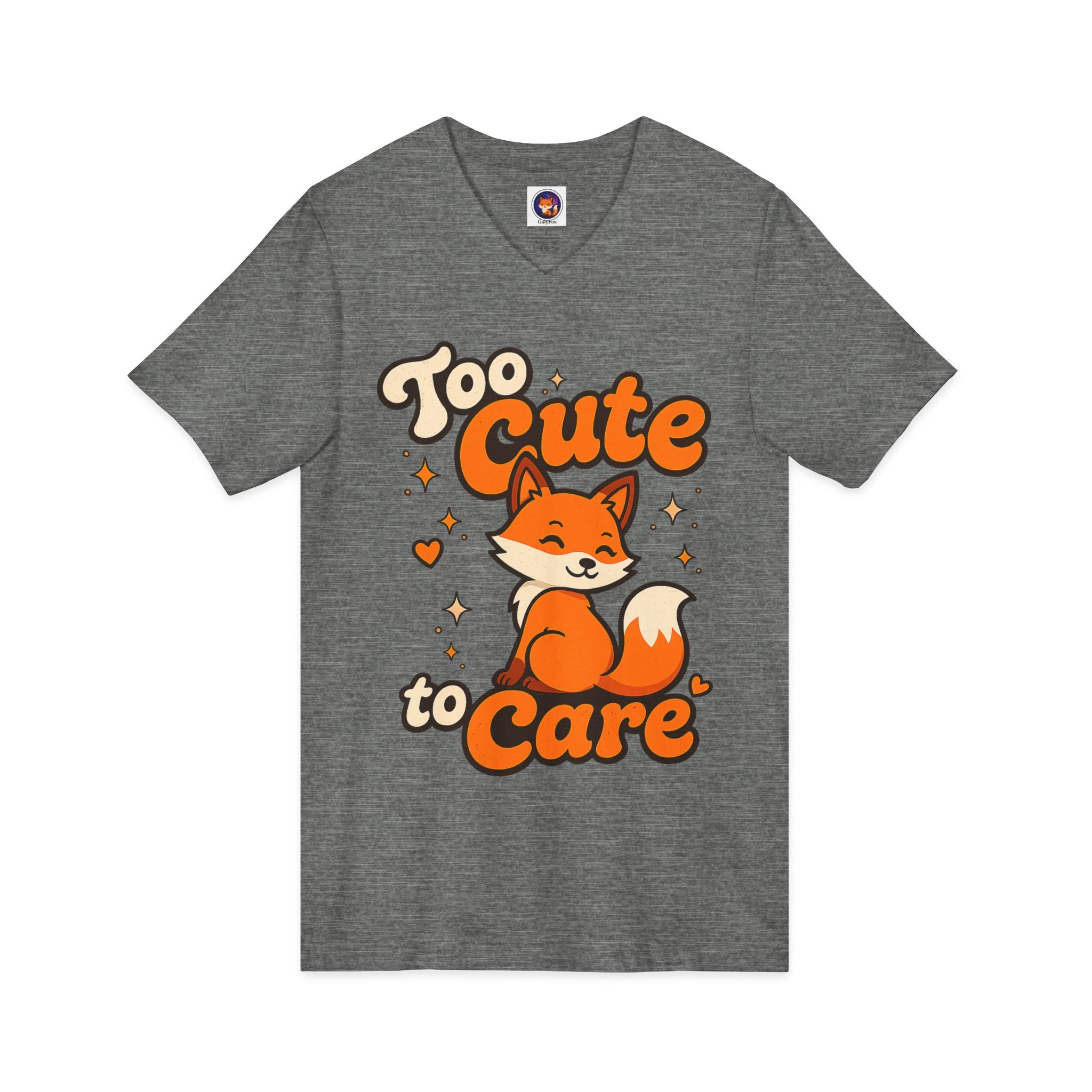Too Cute To Care/Jersey Short Sleeve V-Neck Tee