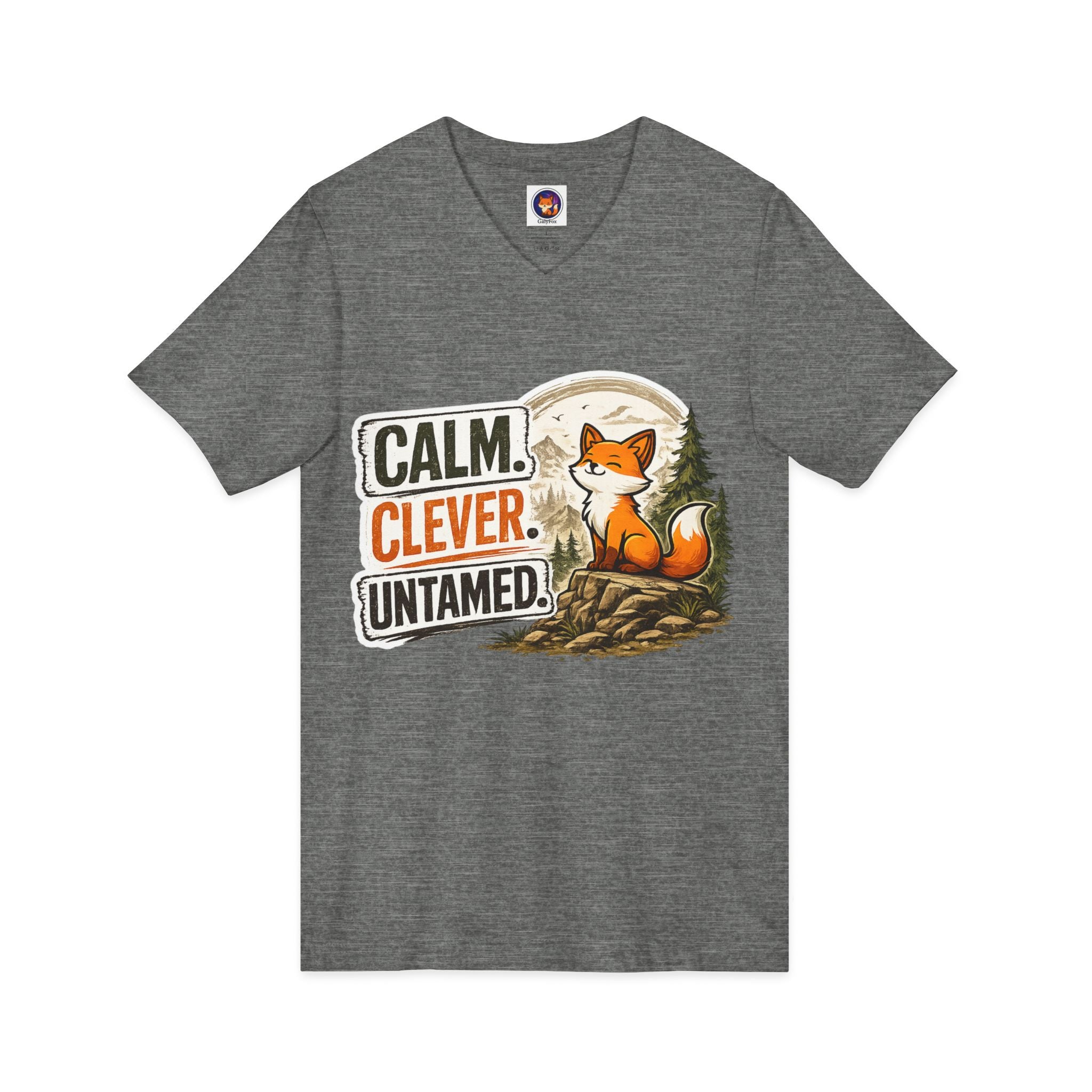 Calm Clever Untamed/Jersey Short Sleeve V-Neck Tee