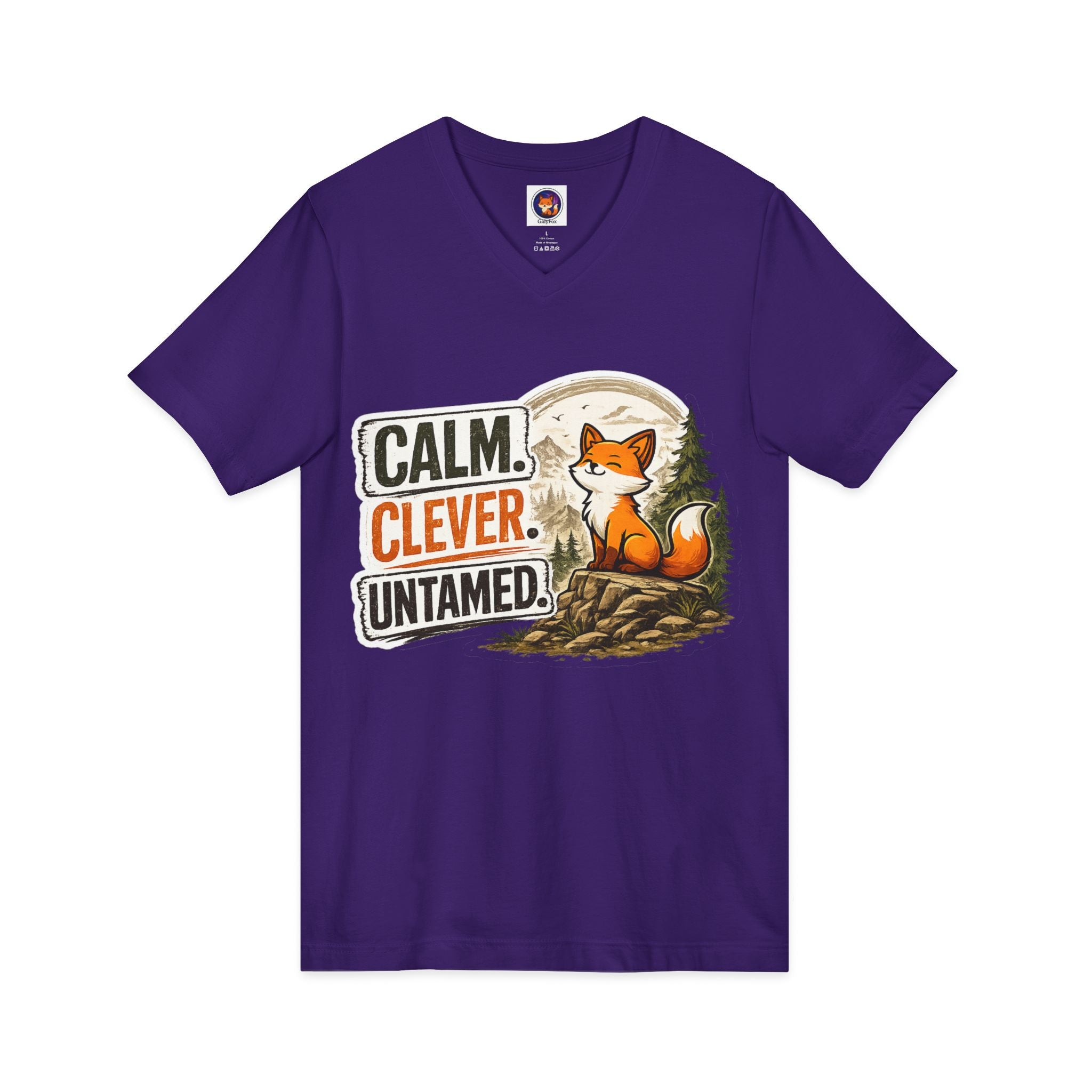 Calm Clever Untamed/Jersey Short Sleeve V-Neck Tee
