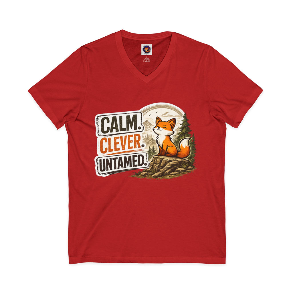 Calm Clever Untamed/Jersey Short Sleeve V-Neck Tee