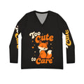 Too Cute To Care/Long Sleeve V-neck Shirt (AOP)