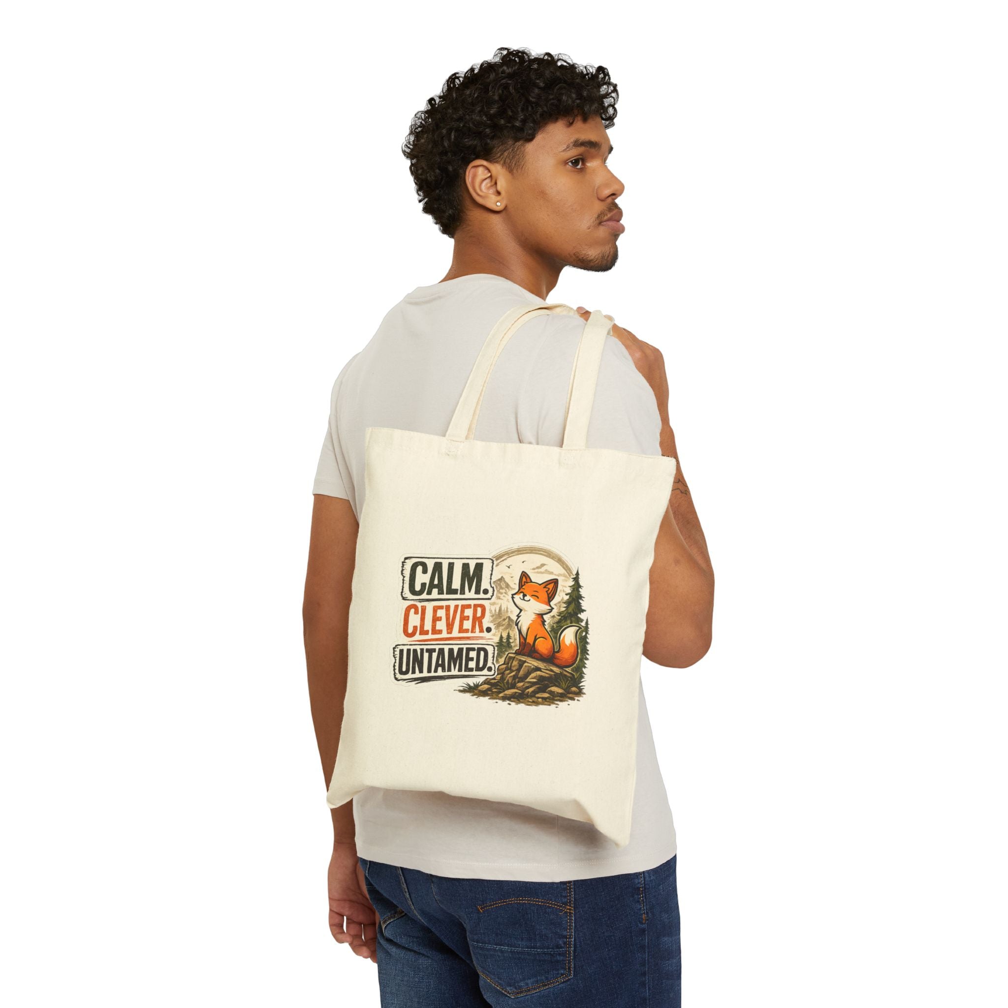 Calm Clever Untamed/Cotton Canvas Tote Bag