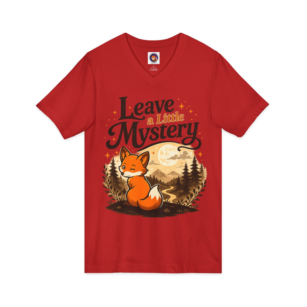 Leave A Little Mystery/Jersey Short Sleeve V-Neck Tee