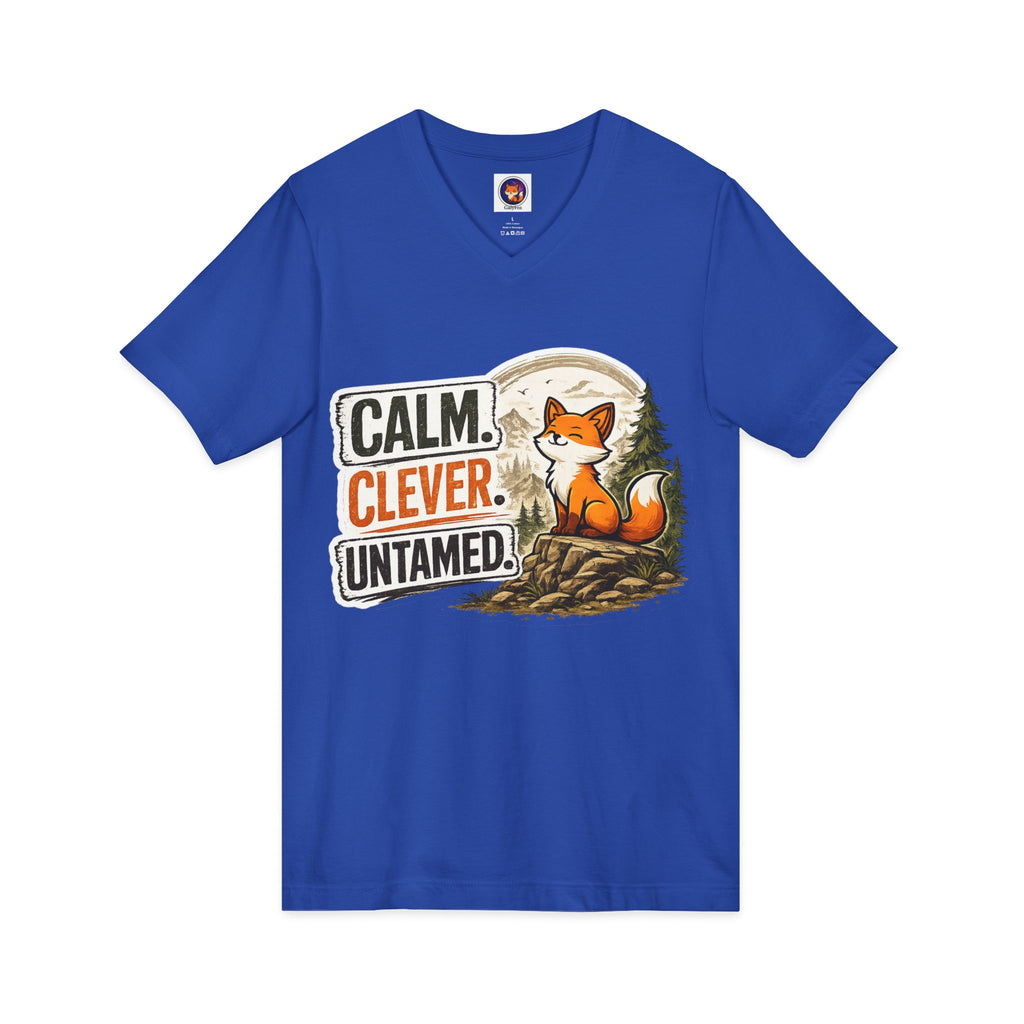 Calm Clever Untamed/Jersey Short Sleeve V-Neck Tee