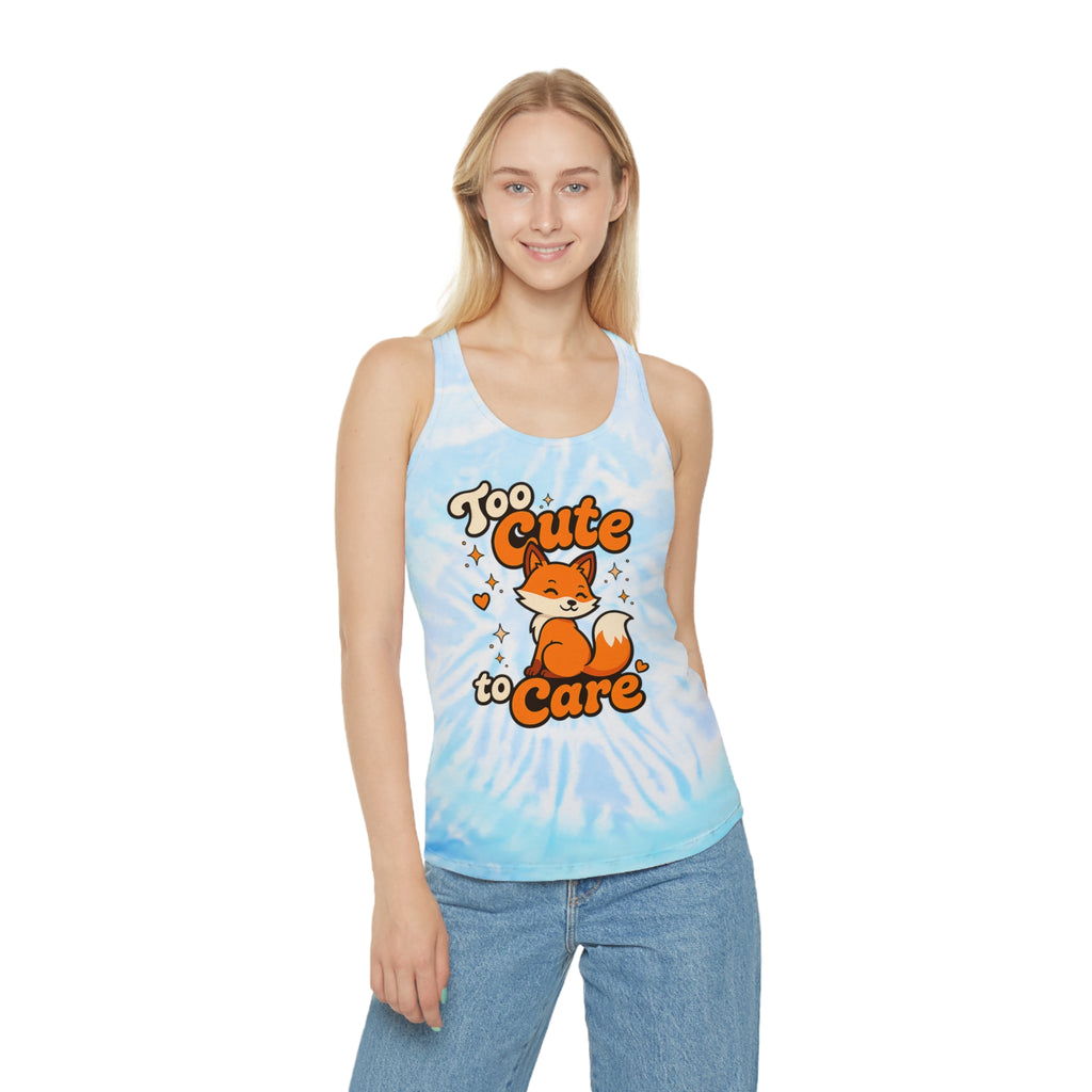 Too Cute To Care/Racerback Tank Top