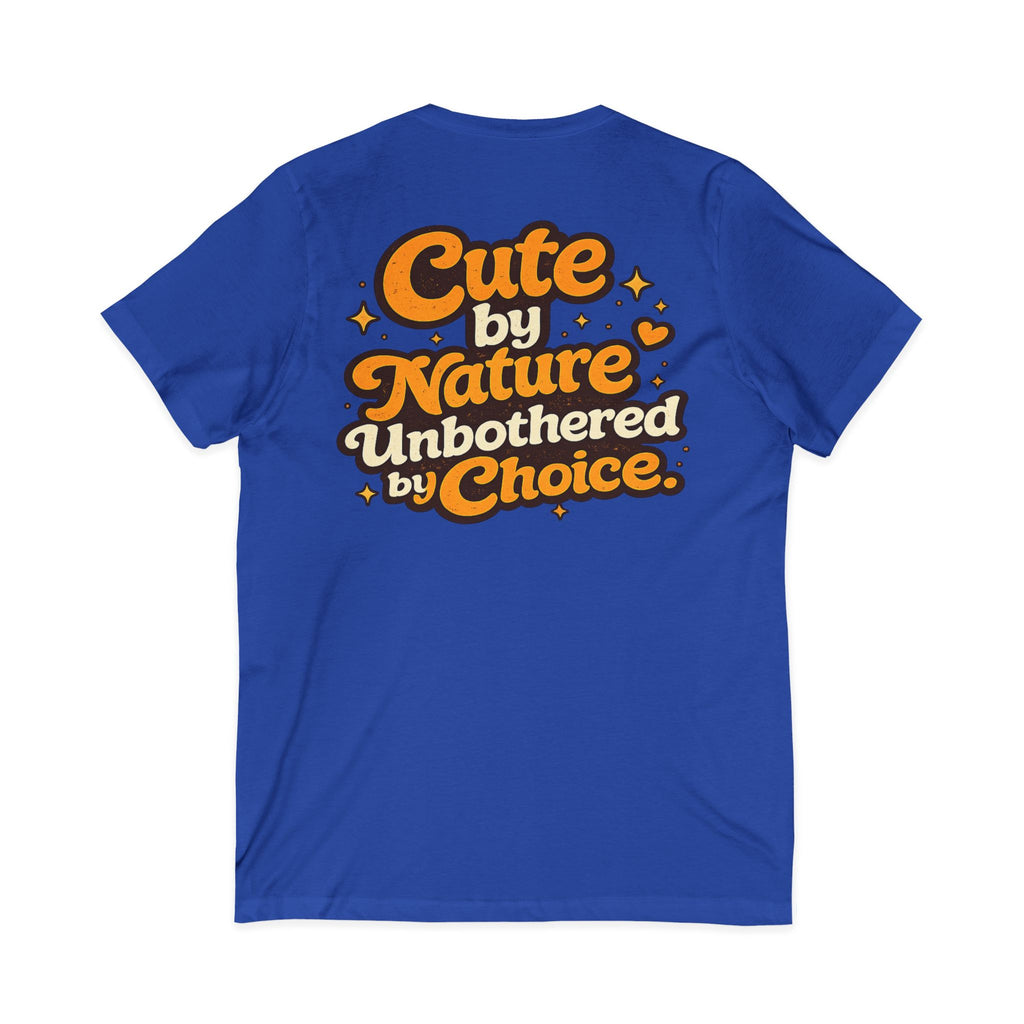 Too Cute To Care/Jersey Short Sleeve V-Neck Tee