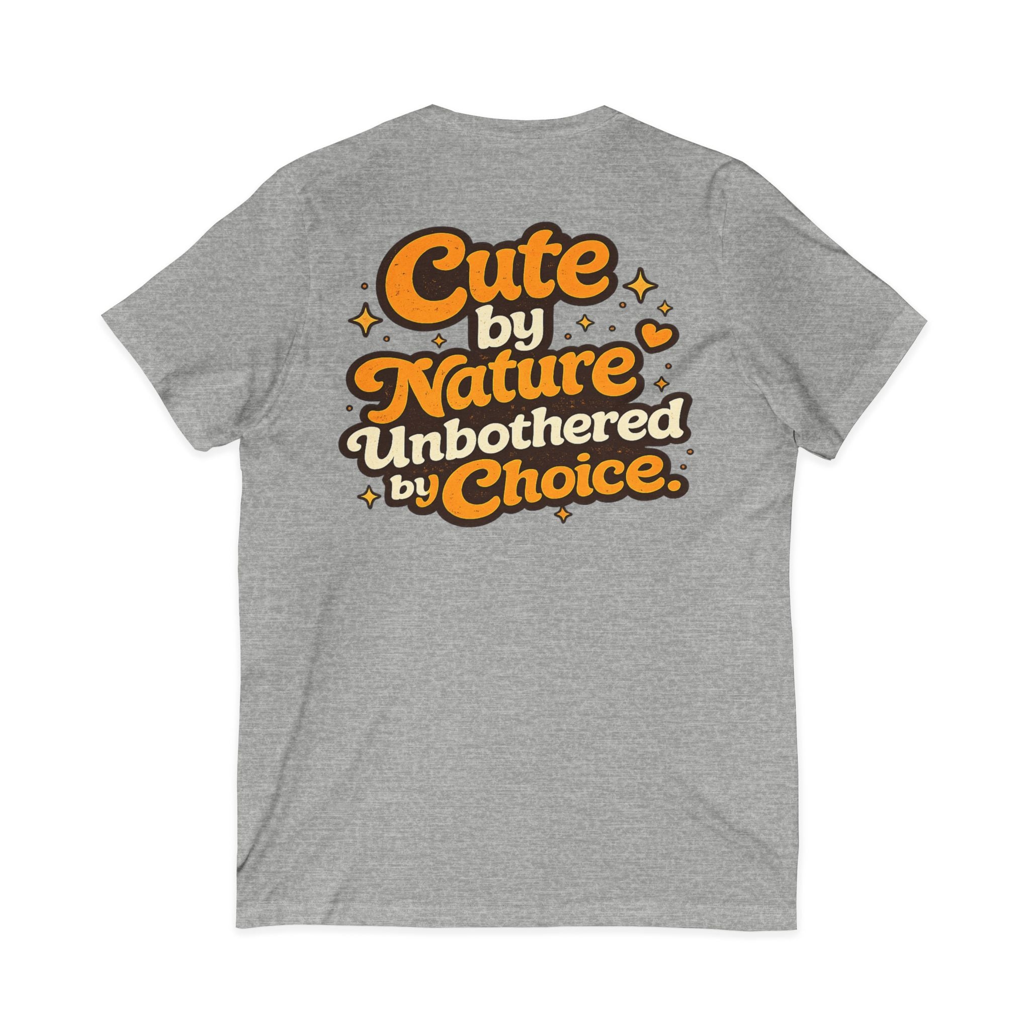 Too Cute To Care/Jersey Short Sleeve V-Neck Tee