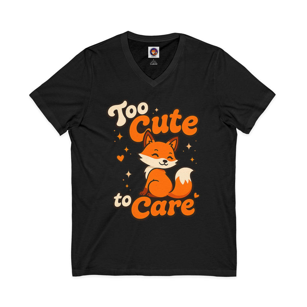 Too Cute To Care/Jersey Short Sleeve V-Neck Tee