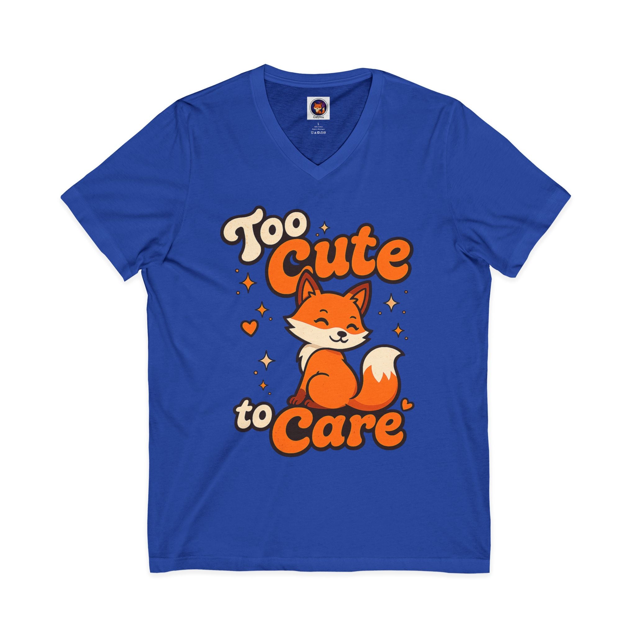 Too Cute To Care/Jersey Short Sleeve V-Neck Tee