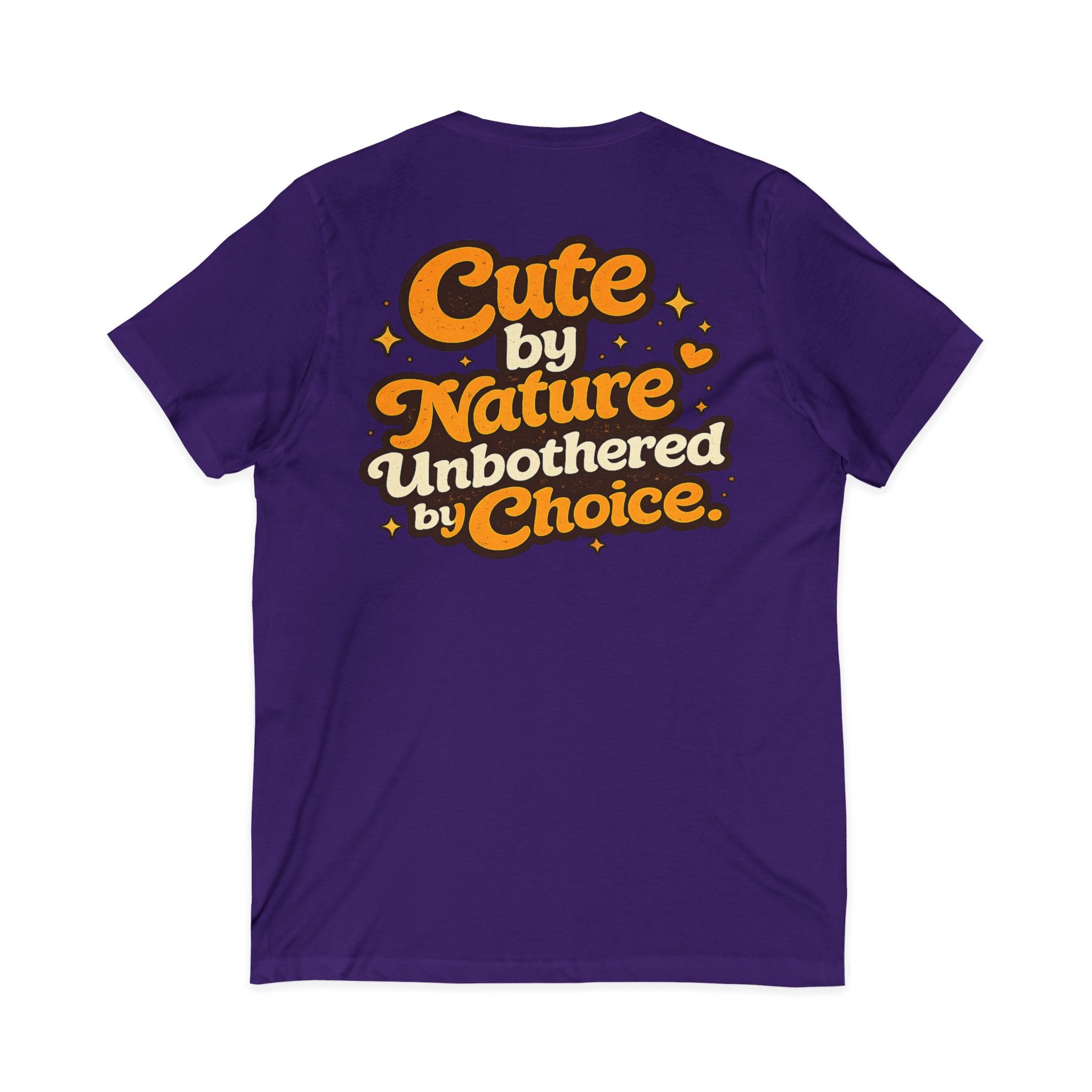 Too Cute To Care/Jersey Short Sleeve V-Neck Tee