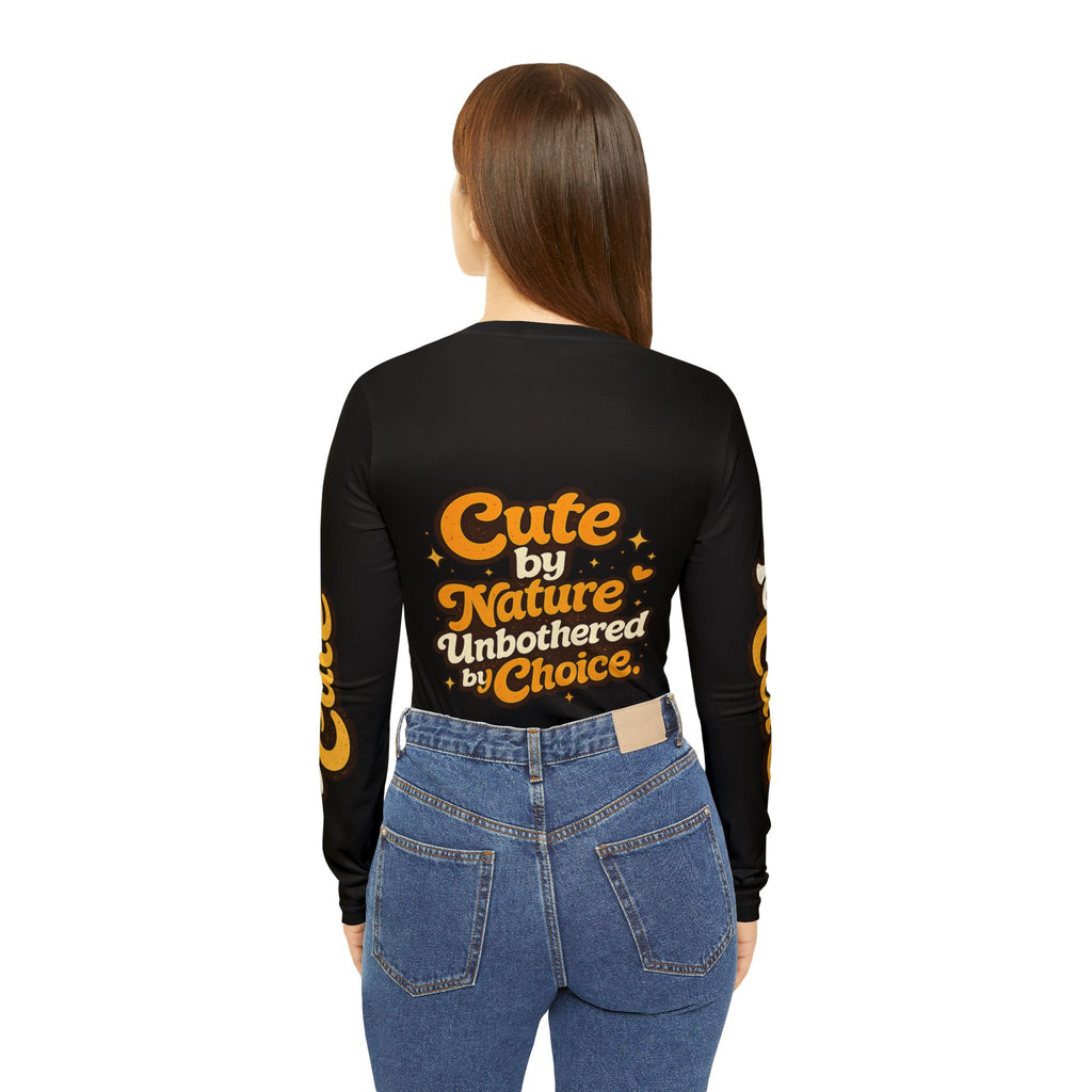 Too Cute To Care/Long Sleeve V-neck Shirt (AOP)