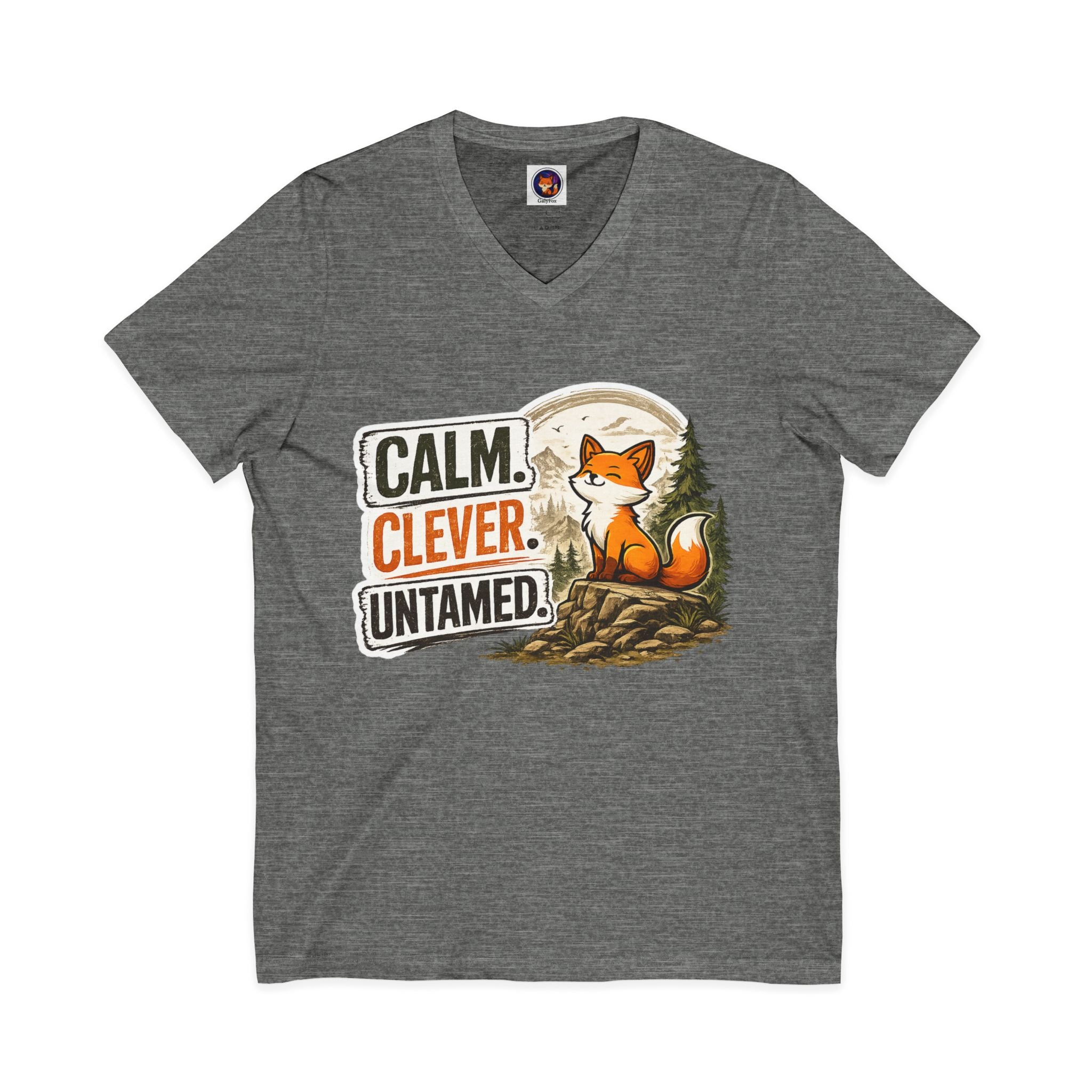 Calm Clever Untamed/Jersey Short Sleeve V-Neck Tee