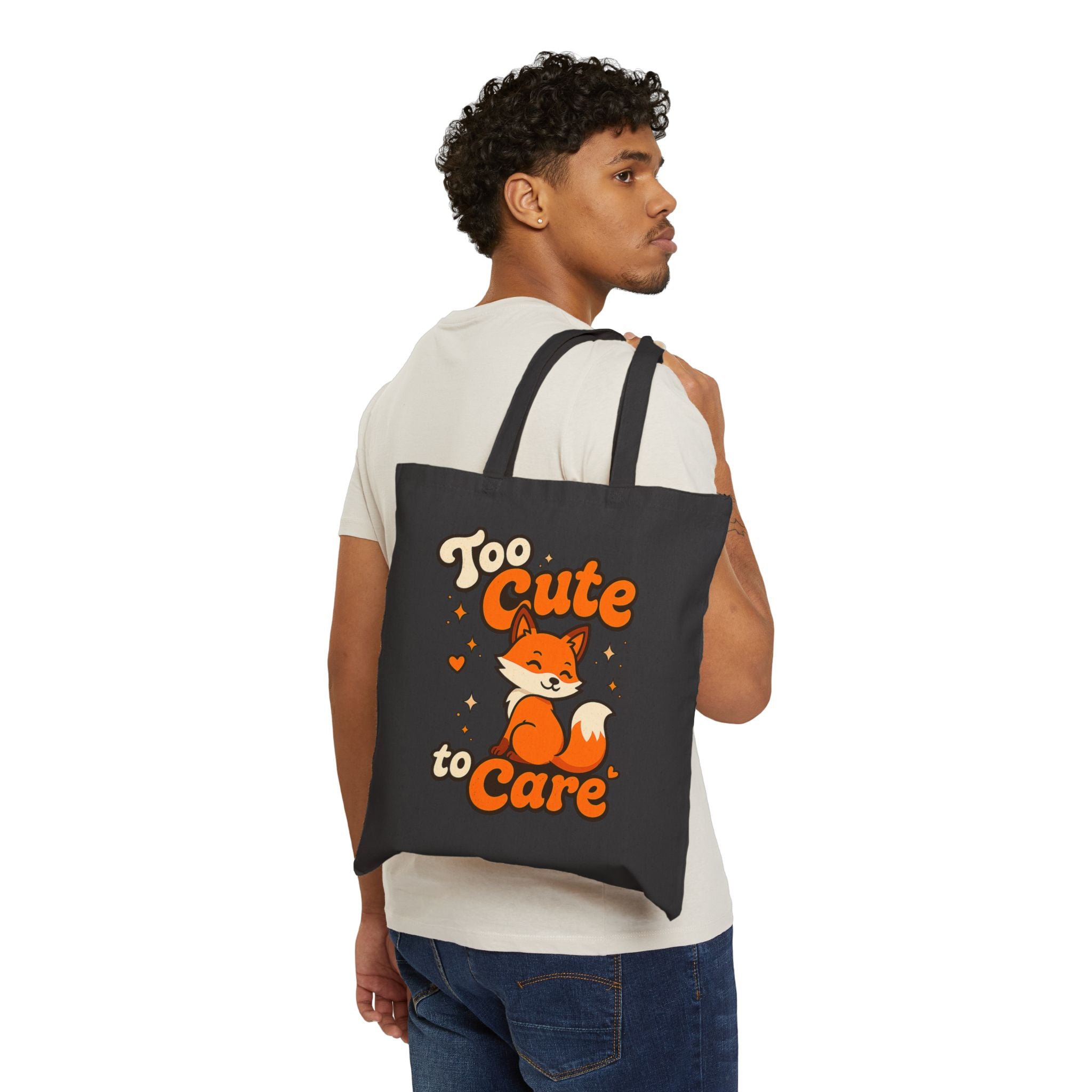 Too Cute To Care/Cotton Canvas Tote Bag