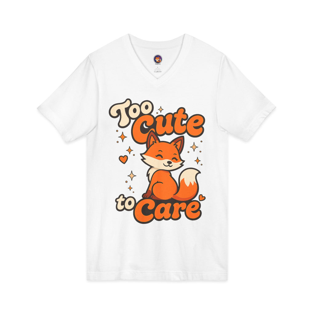 Too Cute To Care/Jersey Short Sleeve V-Neck Tee