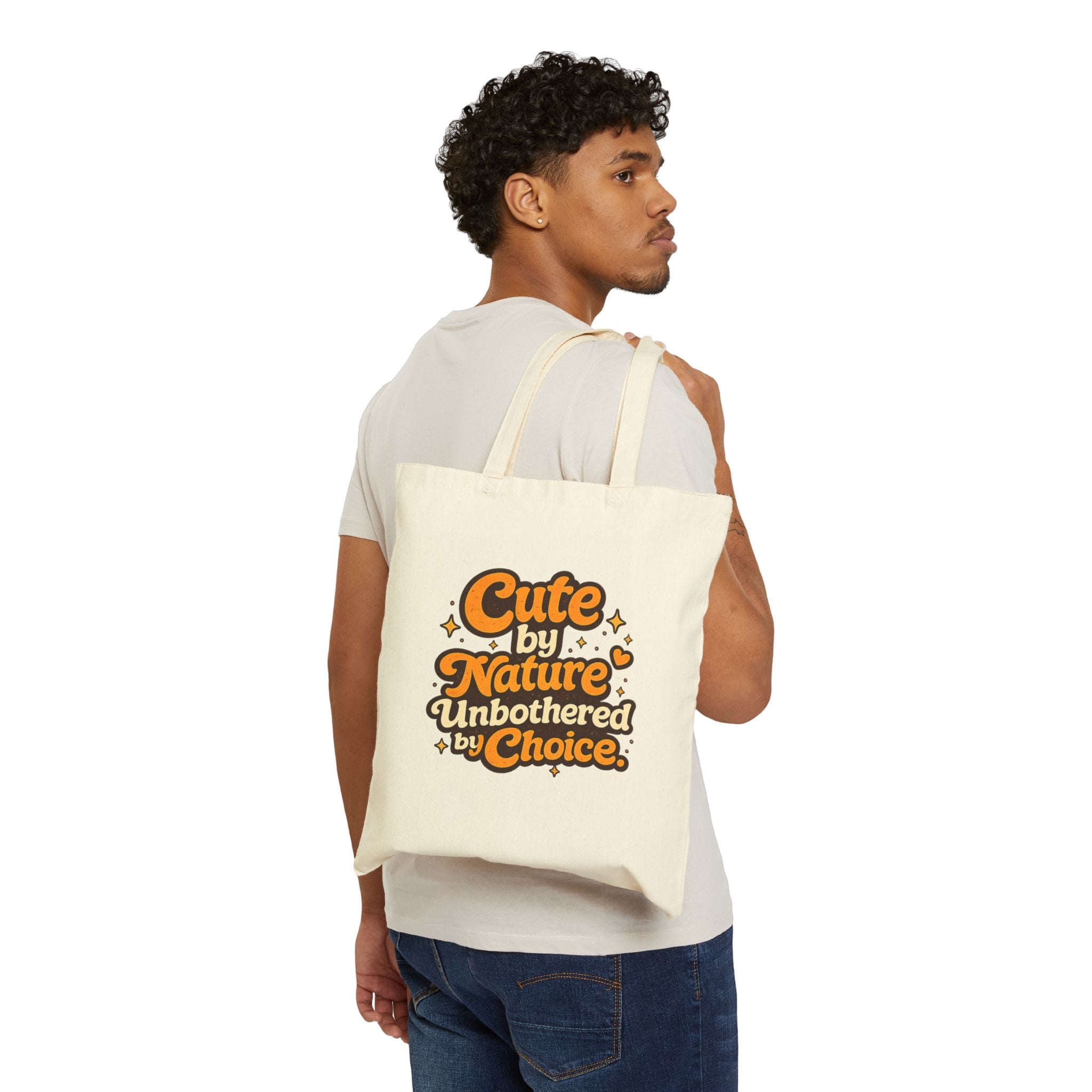 Too Cute To Care/Cotton Canvas Tote Bag