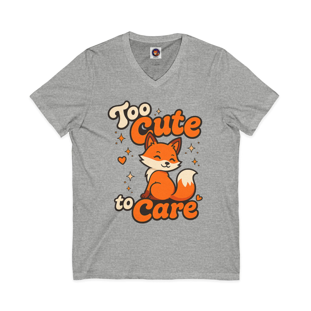 Too Cute To Care/Jersey Short Sleeve V-Neck Tee