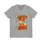 Too Cute To Care/Jersey Short Sleeve V-Neck Tee