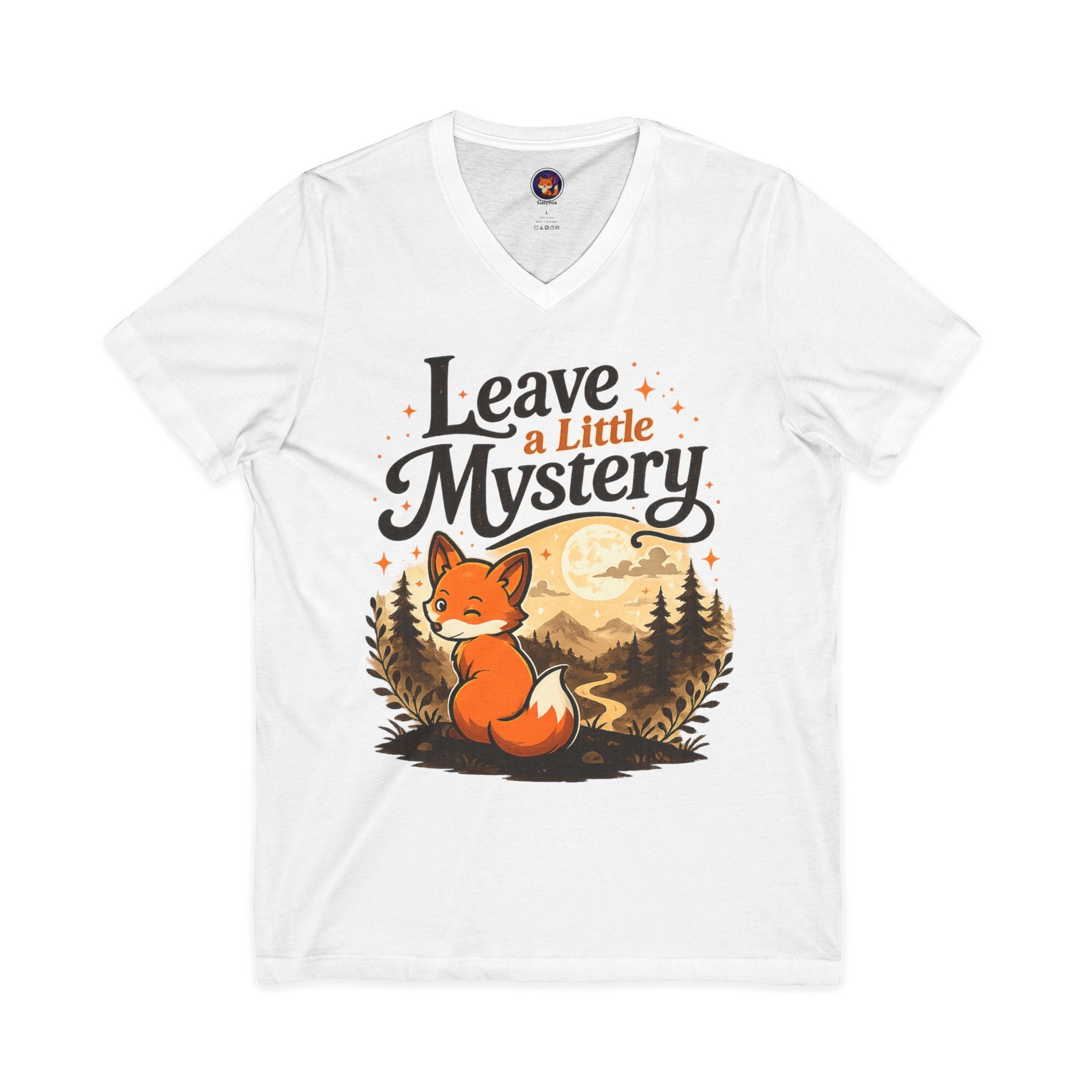 Leave A Little Mystery/Jersey Short Sleeve V-Neck Tee
