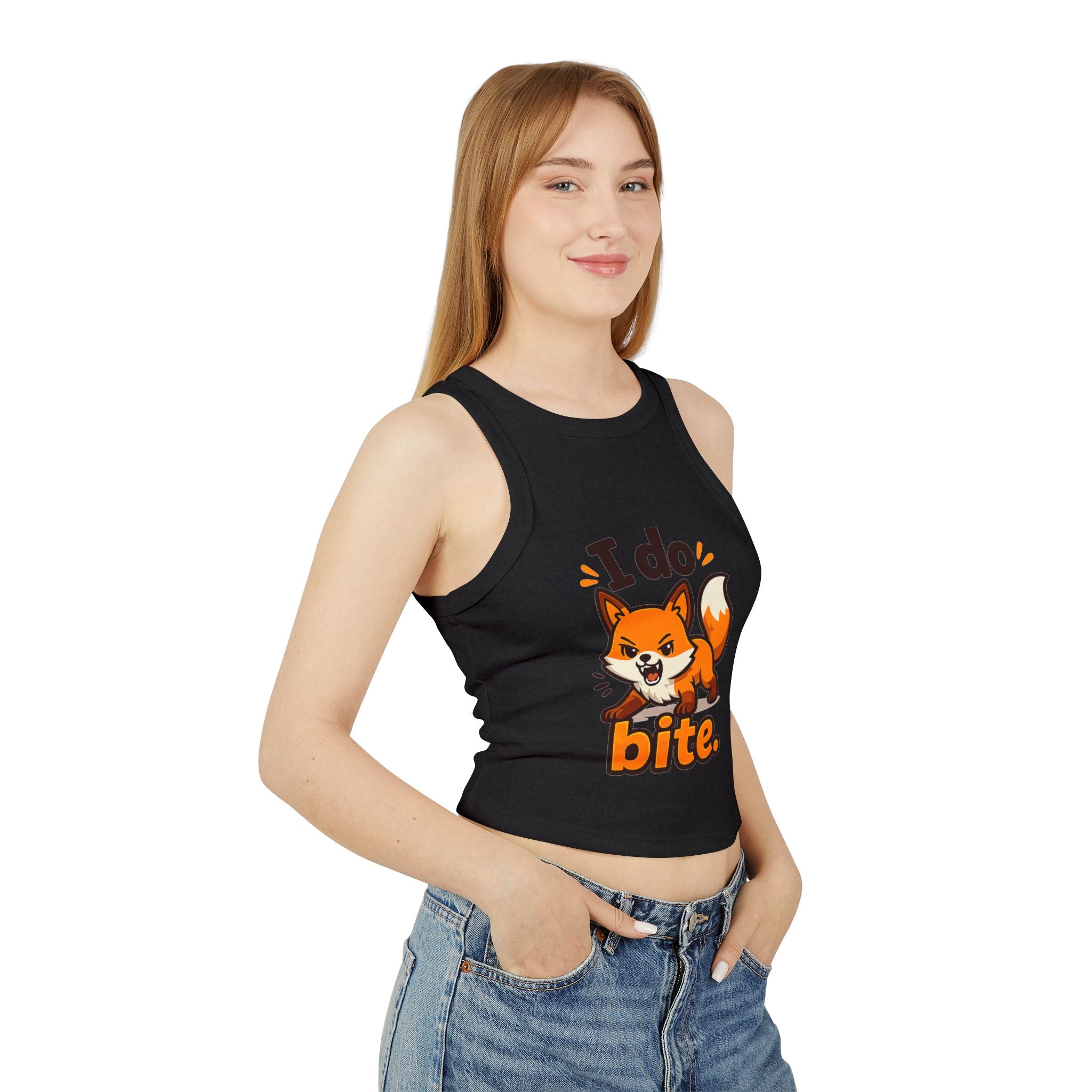 I Do Bite/Micro Rib Racer Tank Top
