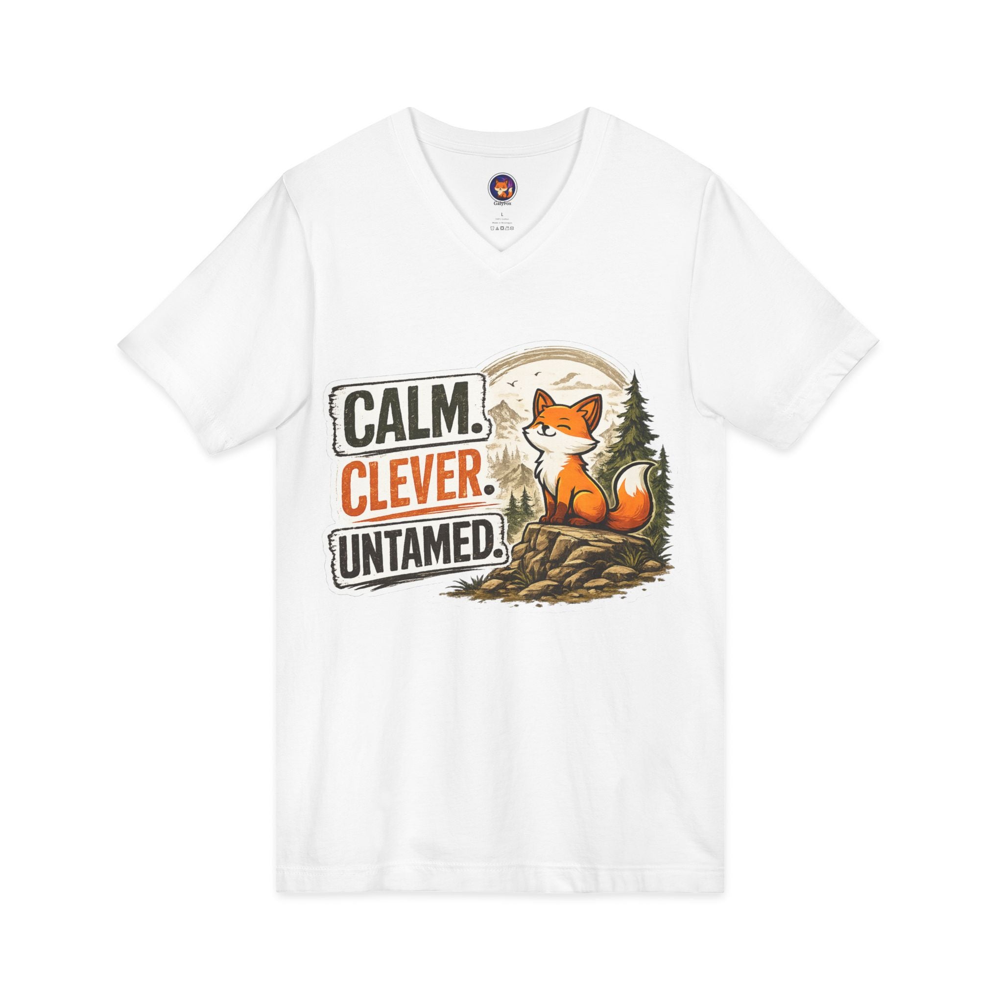 Calm Clever Untamed/Jersey Short Sleeve V-Neck Tee