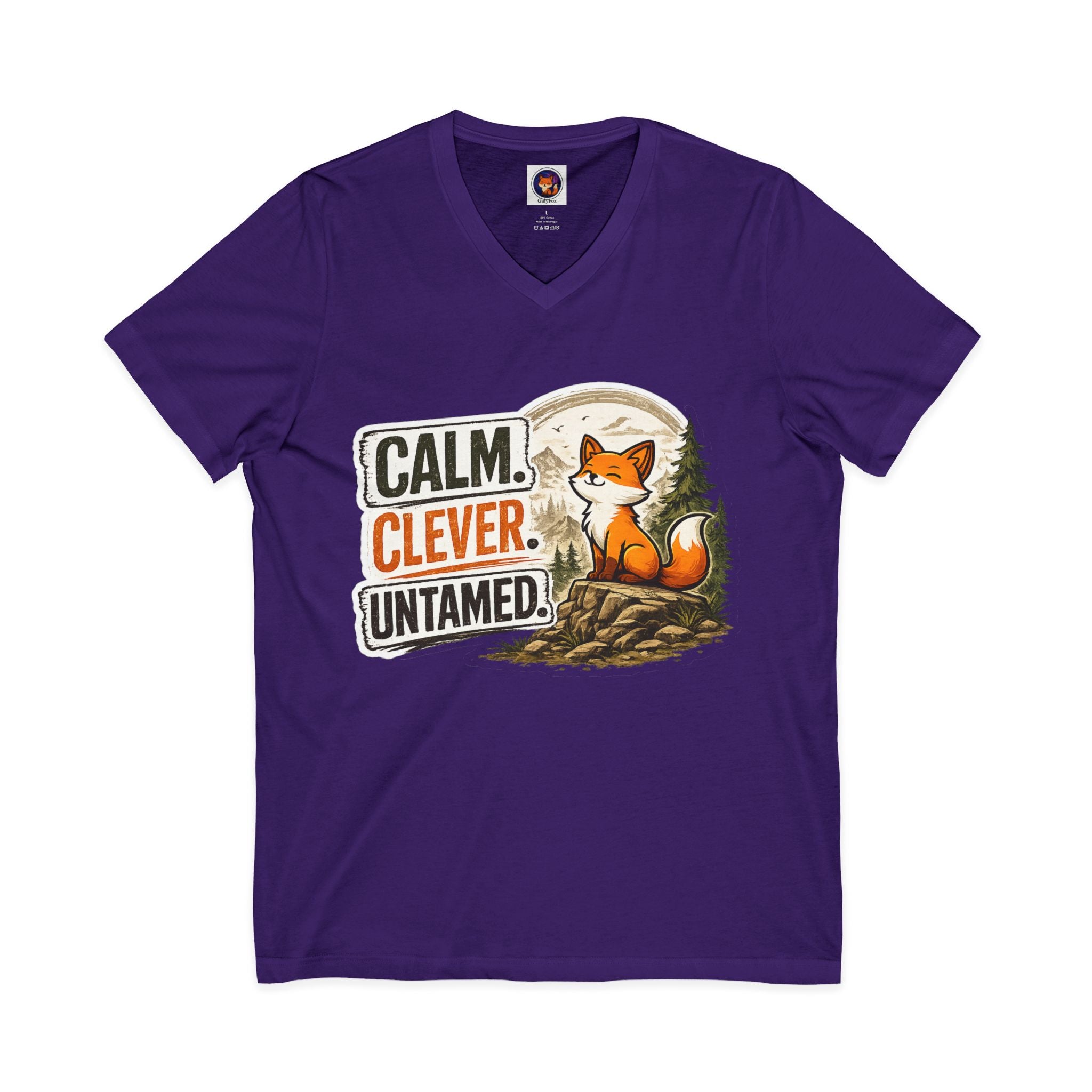 Calm Clever Untamed/Jersey Short Sleeve V-Neck Tee
